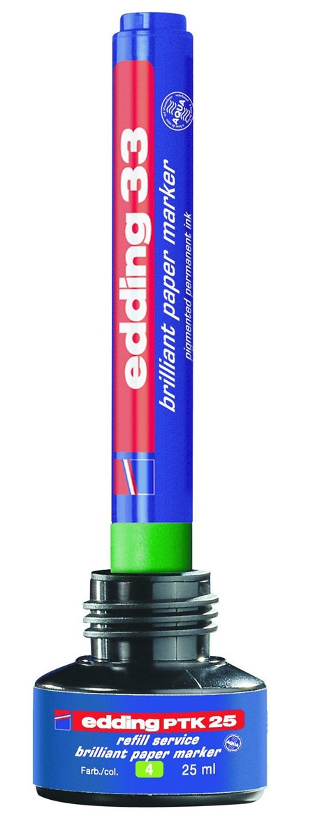 edding PTK 25 Nachfülltinte für Brilliant-Papiermarker blau, 25 ml (Art.-Nr.: 4-PTK25003)