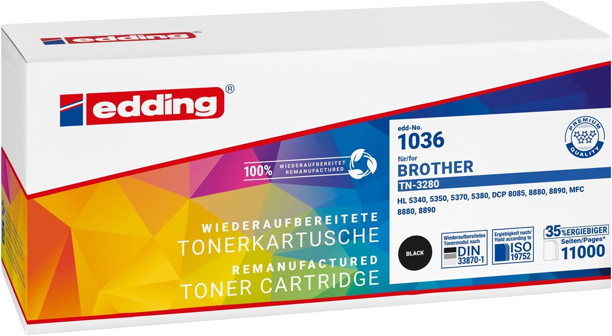 edding Tonerkassette, schwarz, kompatibel zu Brother TN-3280 JB (Art.-Nr.: 18-1036)