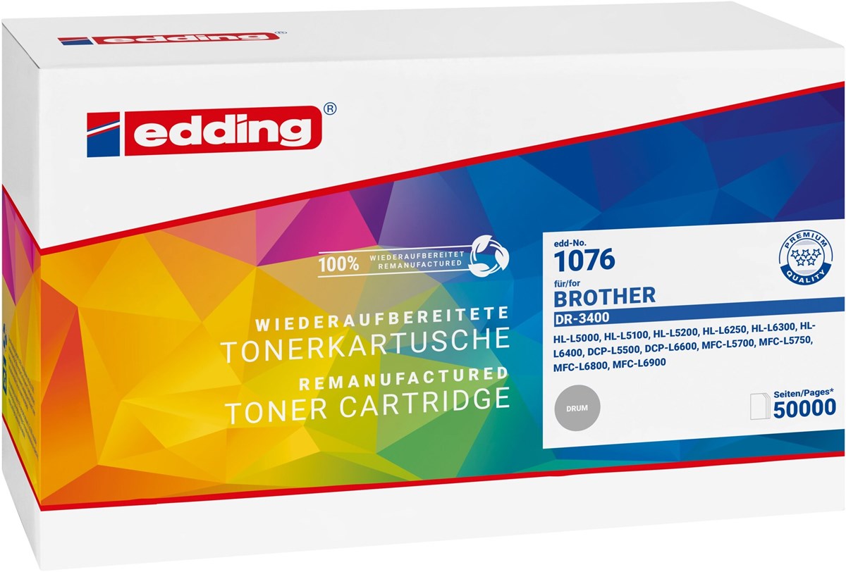 edding Trommeleinheit, 50.000 Seiten, ersetzt Brother DR-3400 (Art.-Nr.: 18-1076)