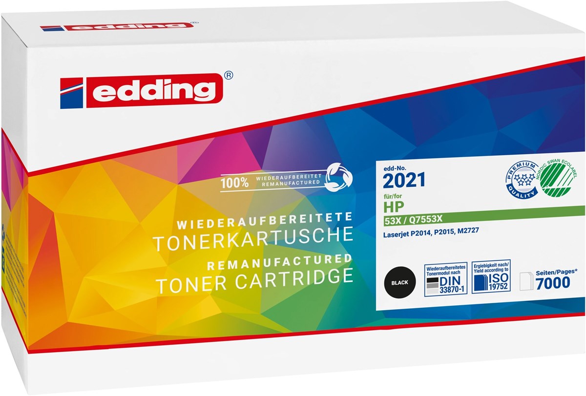 edding Tonerkassette, schwarz, kompatibel zu HP Q7553X (Art.-Nr.: 18-2021)