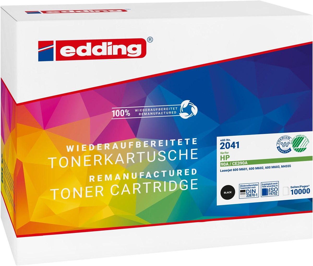 edding Tonerkassette, schwarz, kompatibel zu HP CE390A (Art.-Nr.: 18-2041)