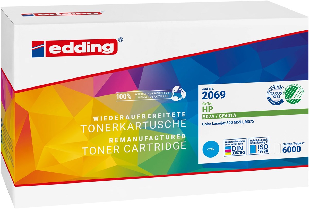 edding Tonerkassette, cyan, kompatibel zu HP CE401A (Art.-Nr.: 18-2069)