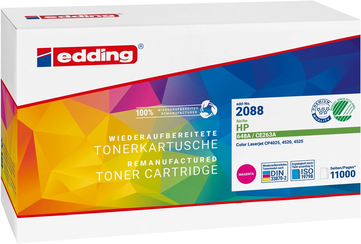 edding Tonerkassette, magenta, kompatibel zu HP CE263A (Art.-Nr.: 18-2088)