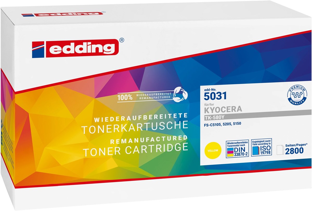edding Tonerkassette, yellow, kompatibel zu Kyocera TK-580Y (Art.-Nr.: 18-5031)
