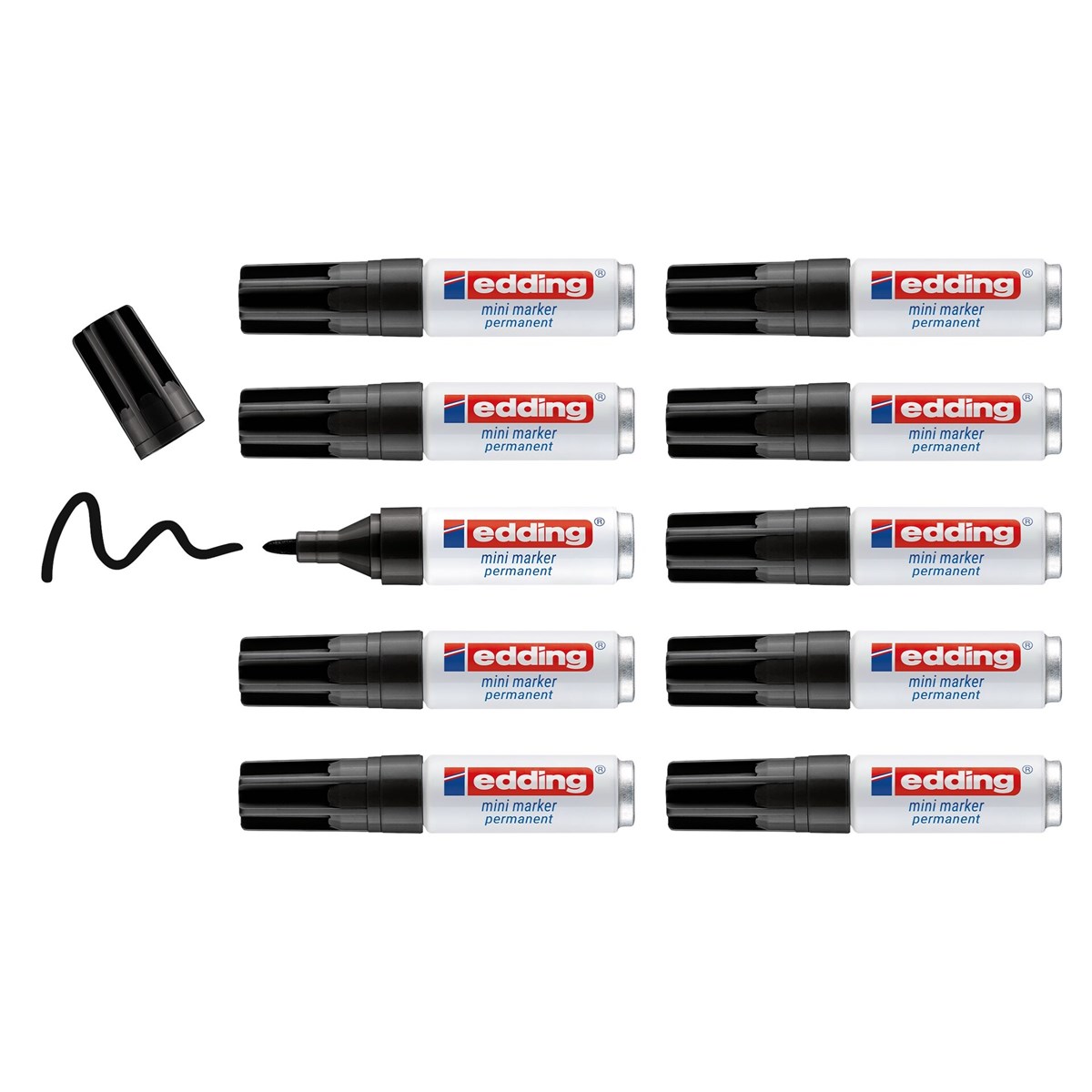 edding 0.5 Permanentmarker schwarz 10er Pack, Rundspitze 1,5-3 mm (Art.-Nr.: 4-05-10001)