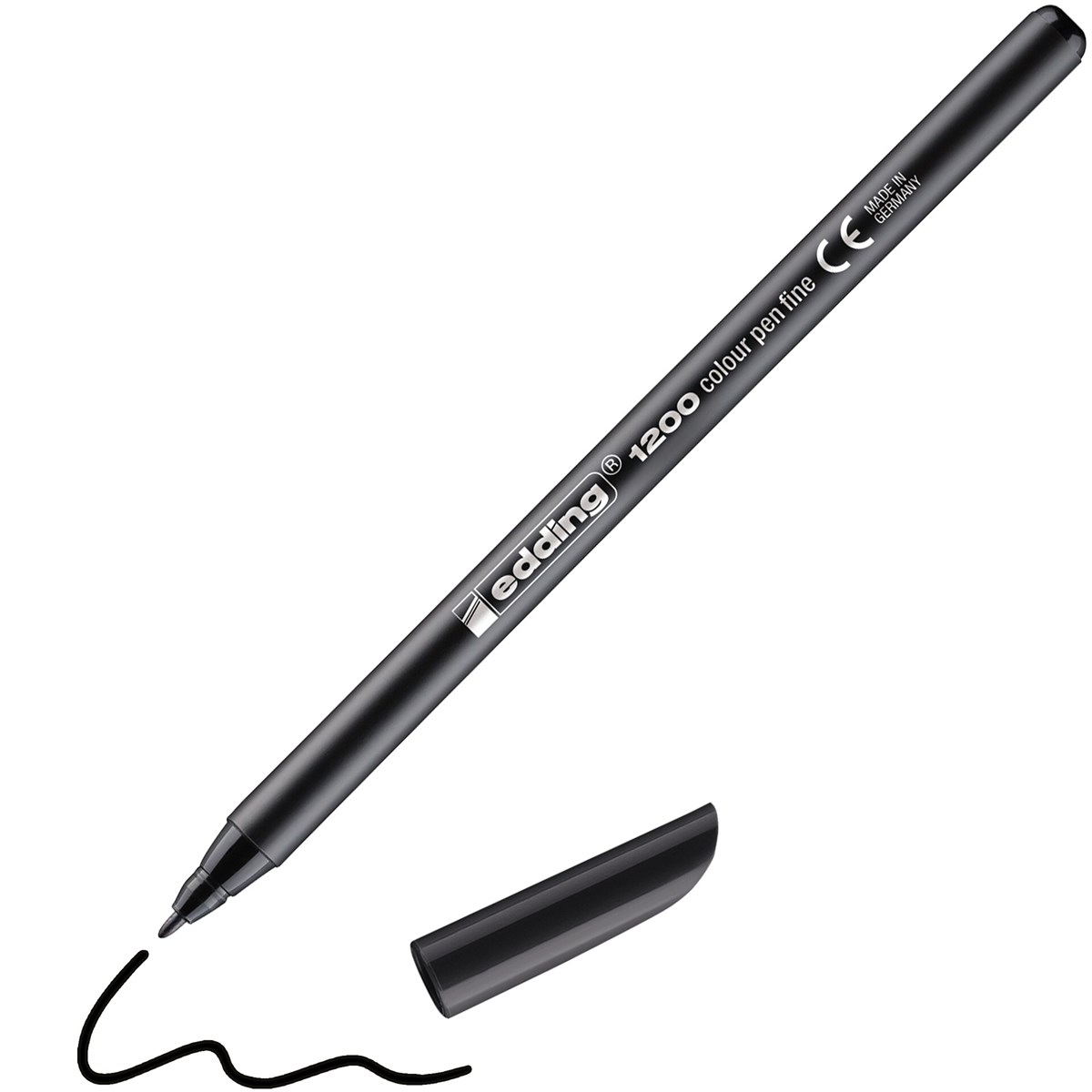 edding 1200 Fasermaler schwarz, Rundspitze 1 mm (Art.-Nr.: 4-1200001)