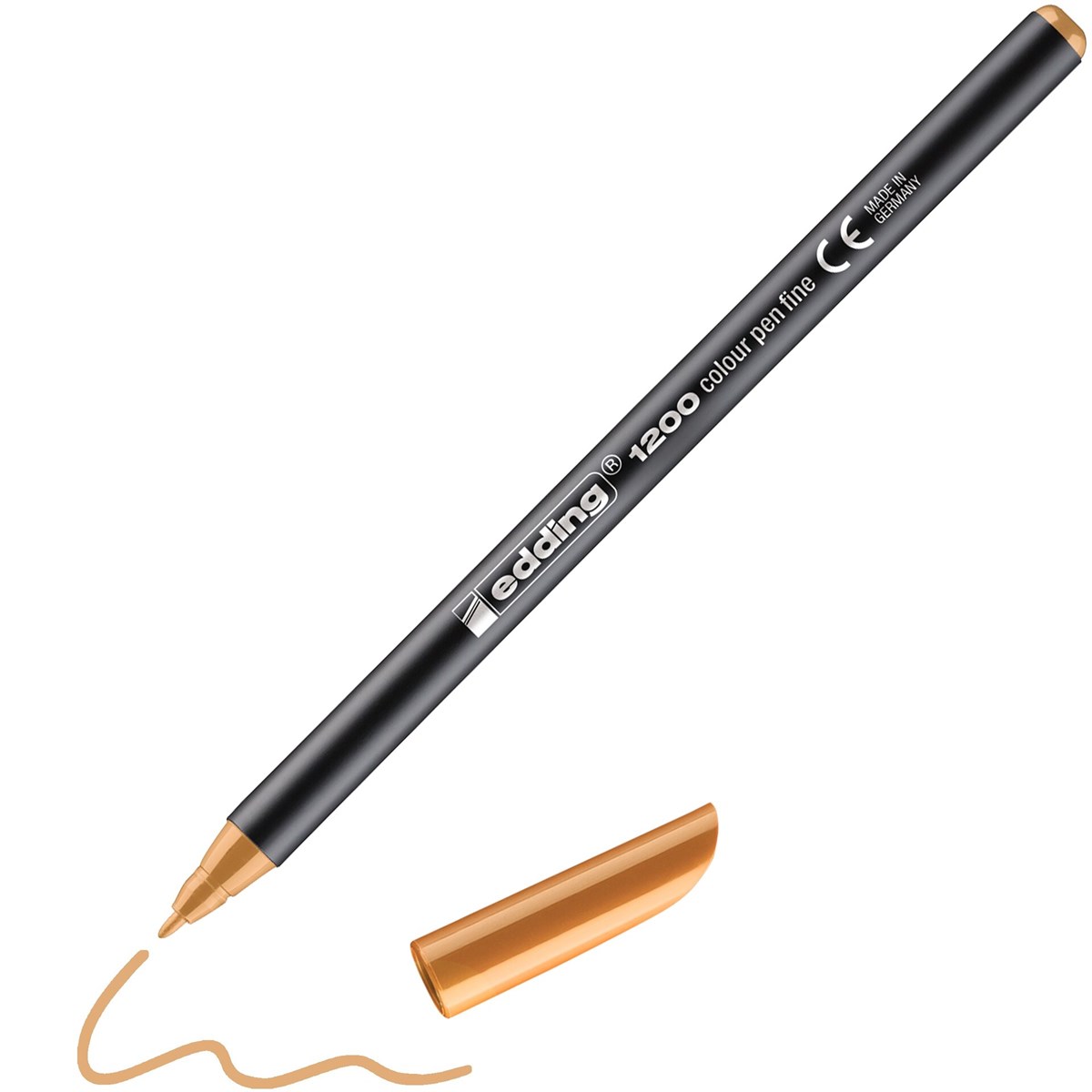 edding 1200 Fasermaler hellorange, Rundspitze 1 mm (Art.-Nr.: 4-1200016)