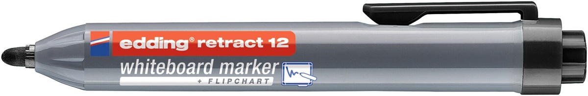 edding retract 12 Whiteboardmarker schwarz, Rundspitze 1,5-3 mm (Art.-Nr.: 4-12001)