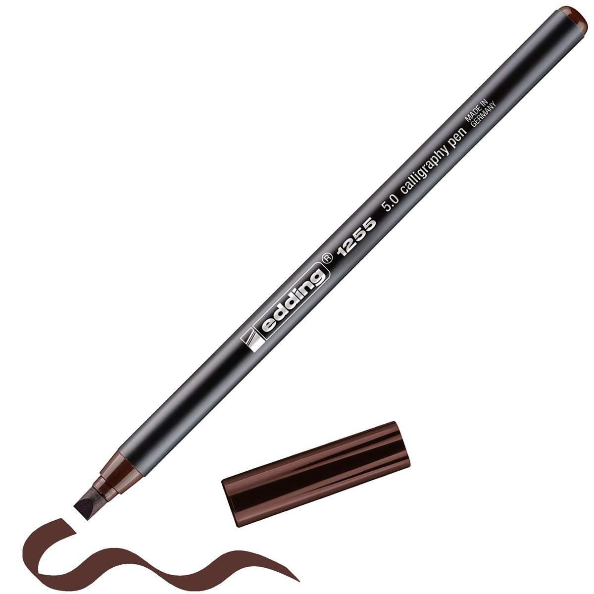 edding 1255 Kalligrafiestift dunkelbraun, Kalligrafie Spitze 5 mm (Art.-Nr.: 4-125550-018)
