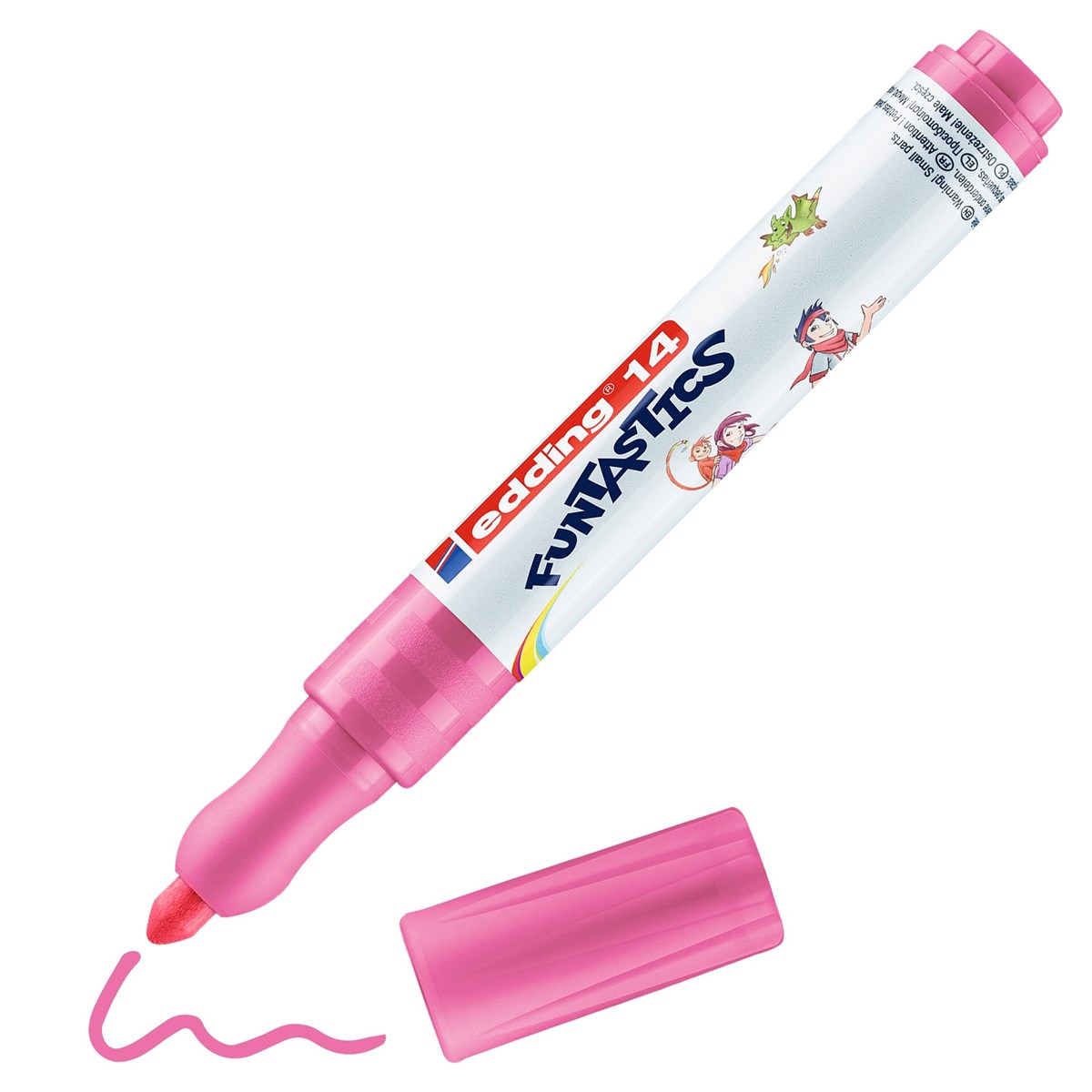 edding 14 FUNTASTICS Kinderfasermaler Rosa, Rundspitze 3 mm (Art.-Nr.: 4-14009)