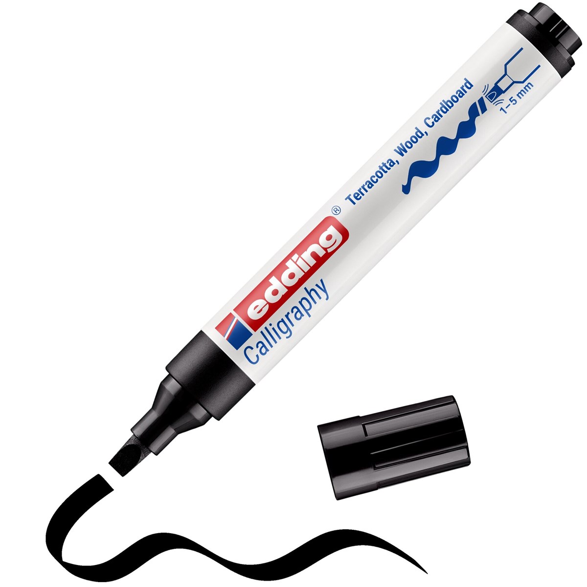 edding 1455 Kalligrafiemarker Schwarz, Spitze 1-5 mm (Art.-Nr.: 4-1455001)