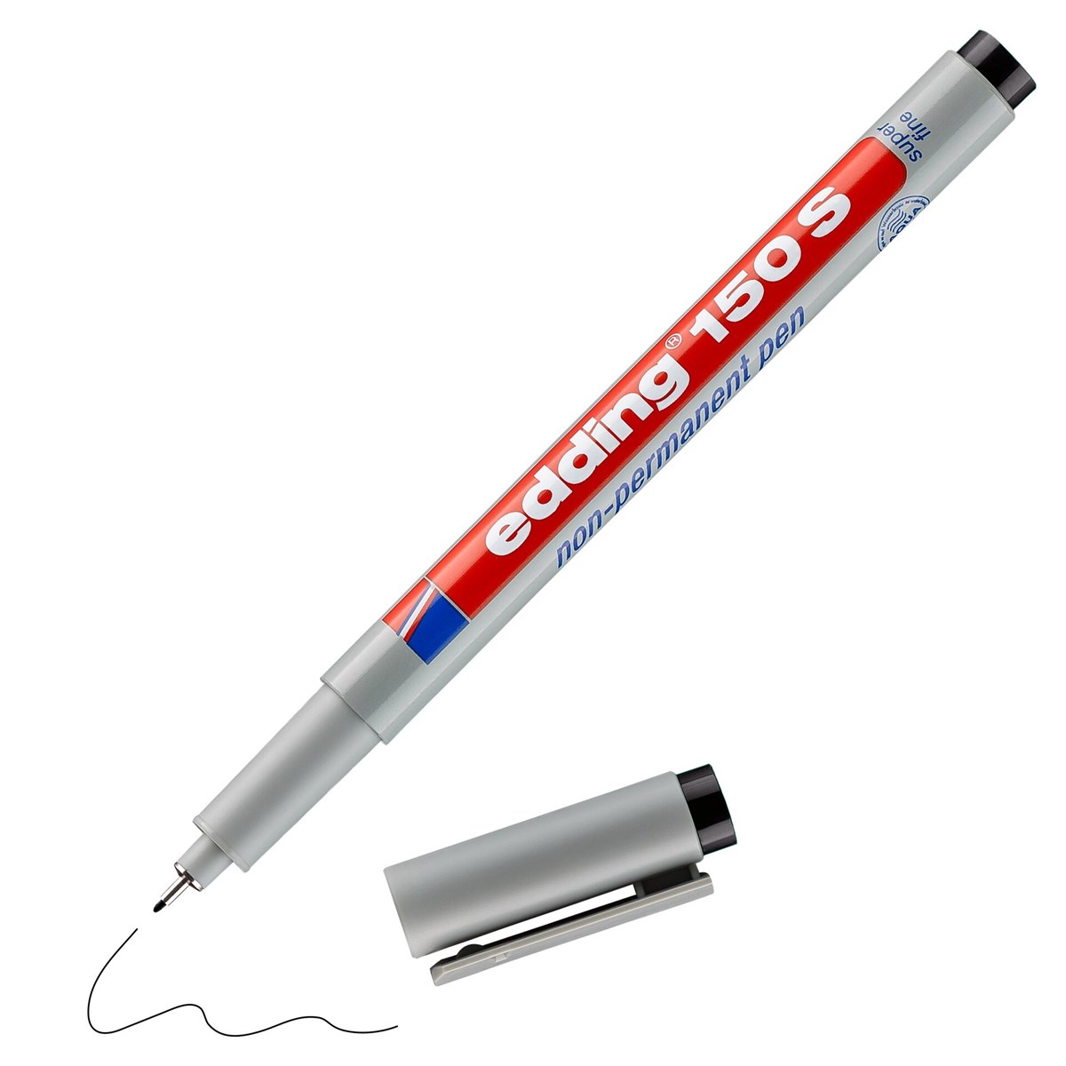 edding 150 S Non-permanenter Folienschreiber schwarz, Rundspitze 0,3 mm (Art.-Nr.: 4-150001)