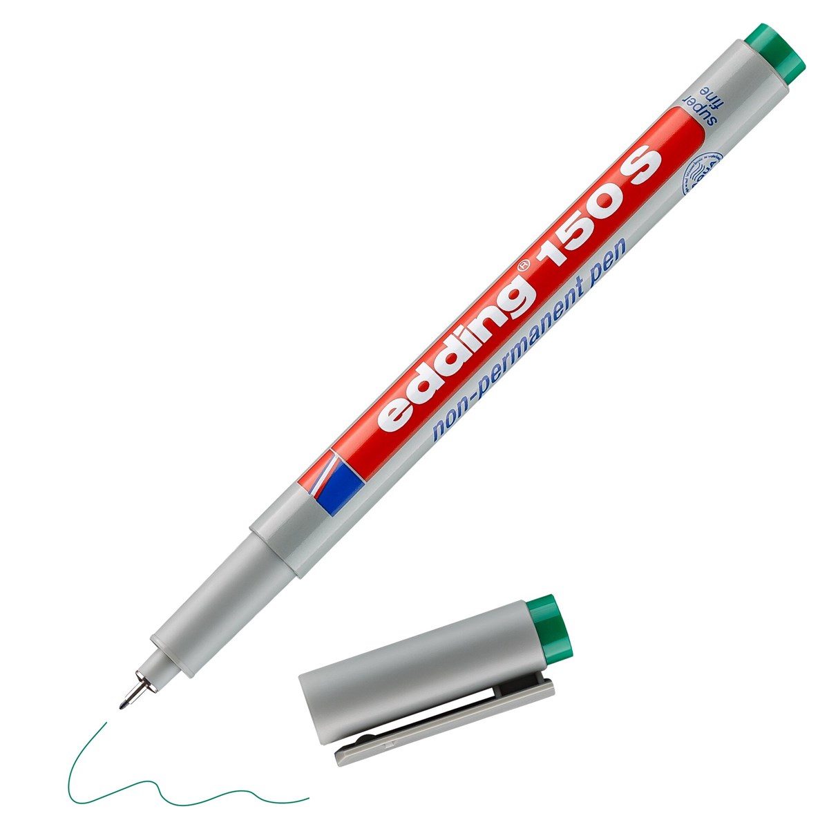 edding 150 S Non-permanenter Folienschreiber grün, Rundspitze 0,3 mm (Art.-Nr.: 4-150004)