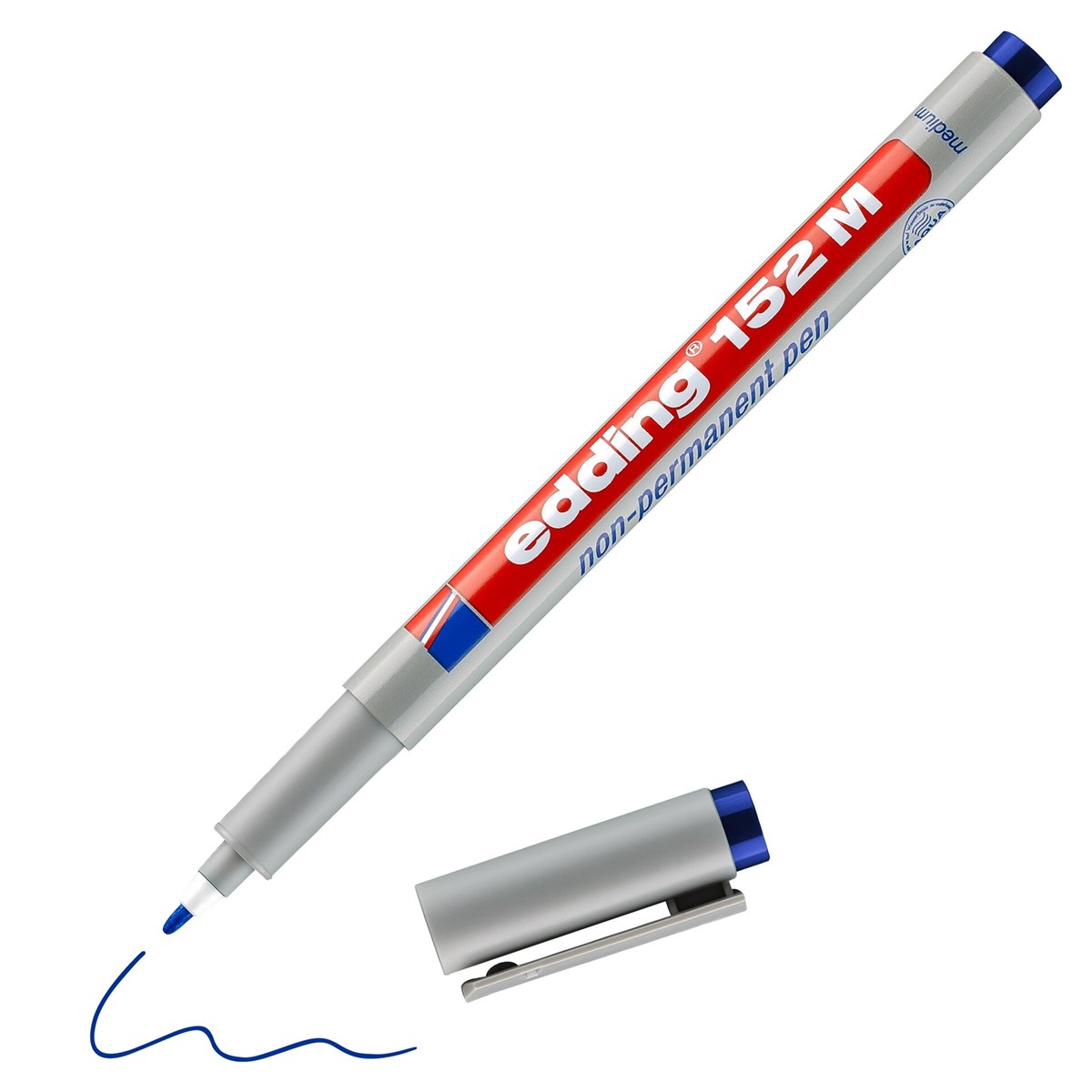 edding 152 M Non-permanenter Folienschreiber blau, Rundspitze 1 mm (Art.-Nr.: 4-152003)