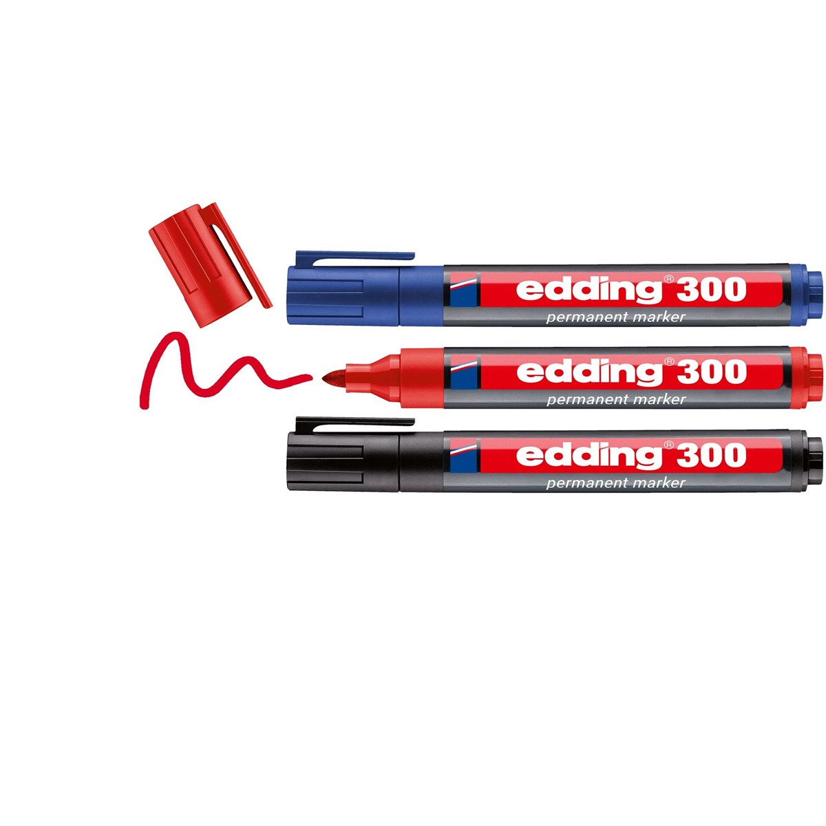 edding 300 Permanentmarker 3er Set sortiert, Rundspitze 1,5-3 mm (Art.-Nr.: 4-300-3-1999)