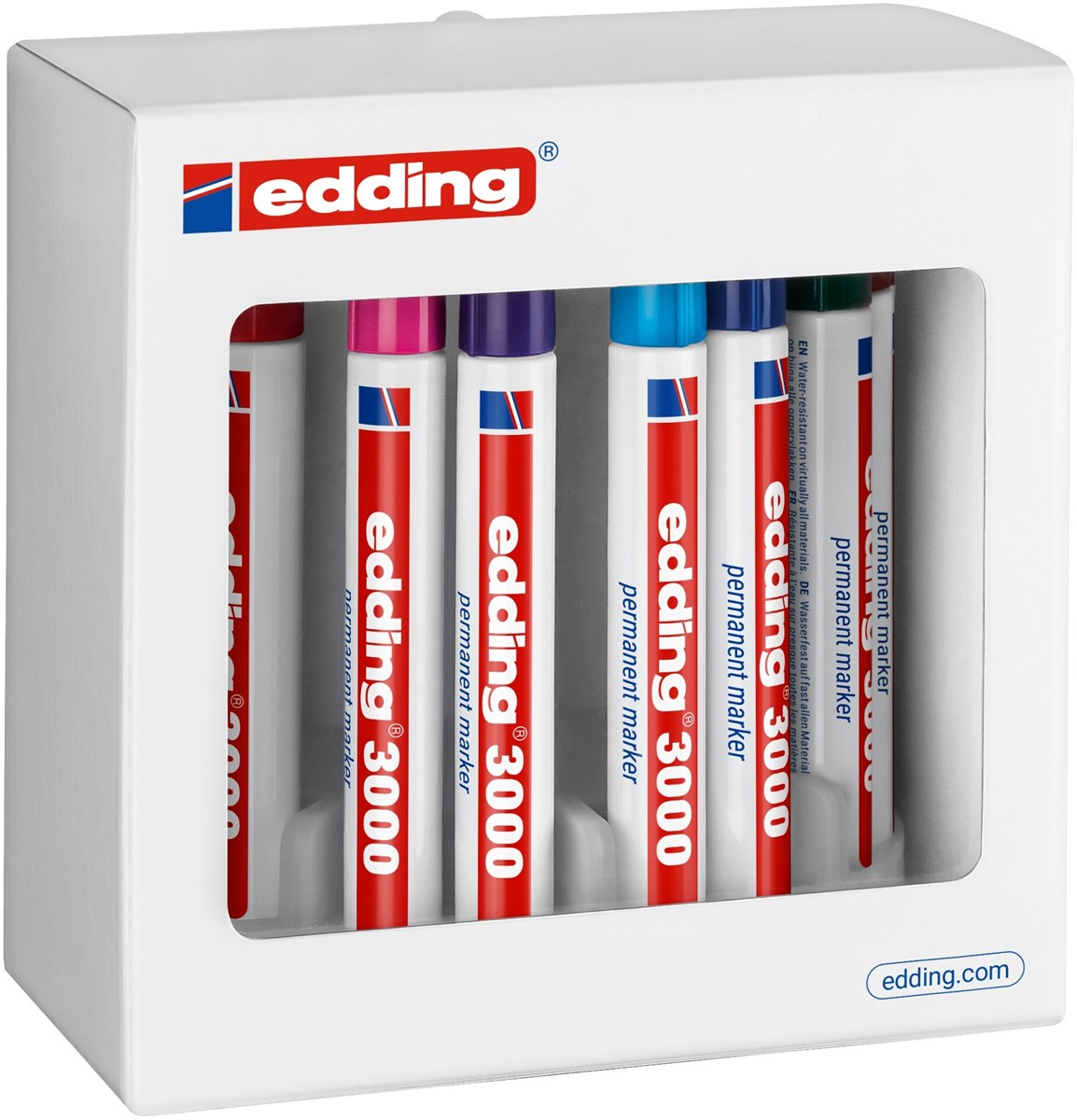 edding 3000 Permanentmarker 10er Set (Systembox) sortiert, Rundspitze 1,5-3 mm (Art.-Nr.: 4-3000-10)