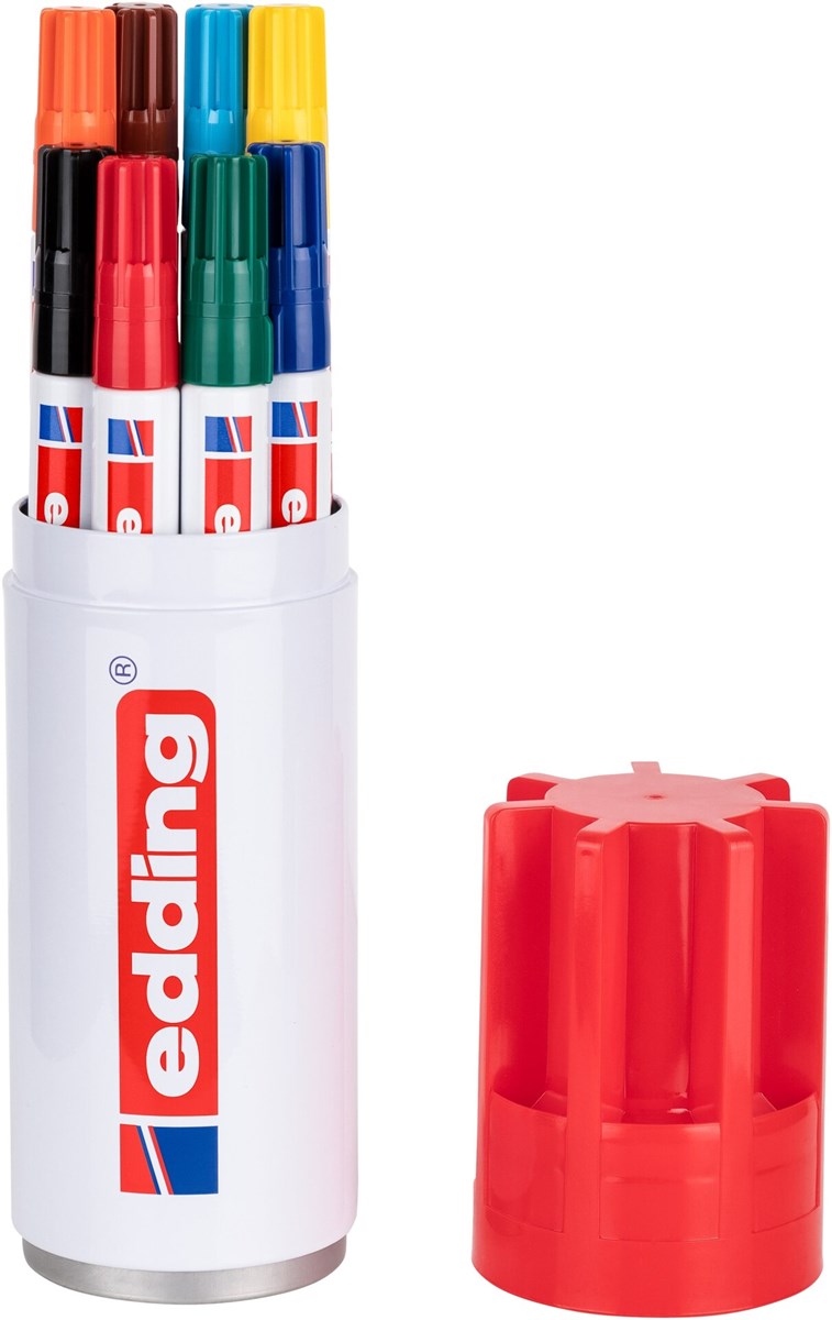 edding 3000 Permanentmarker 8er Set (Dose) sortiert, Rundspitze 1,5-3 mm (Art.-Nr.: 4-3000-8-999)
