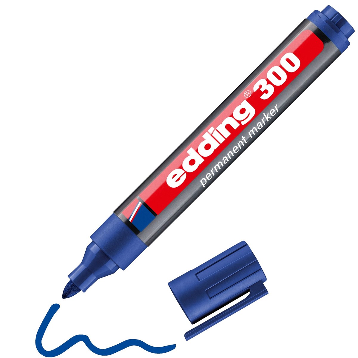 edding 300 Permanentmarker blau, Rundspitze 1,5-3 mm (Art.-Nr.: 4-300003)