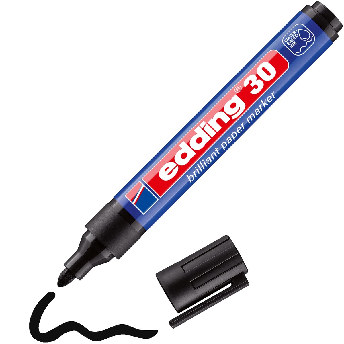 edding 30 Brilliant-Papiermarker schwarz, Rundspitze 1,5-3 mm (Art.-Nr.: 4-30001)