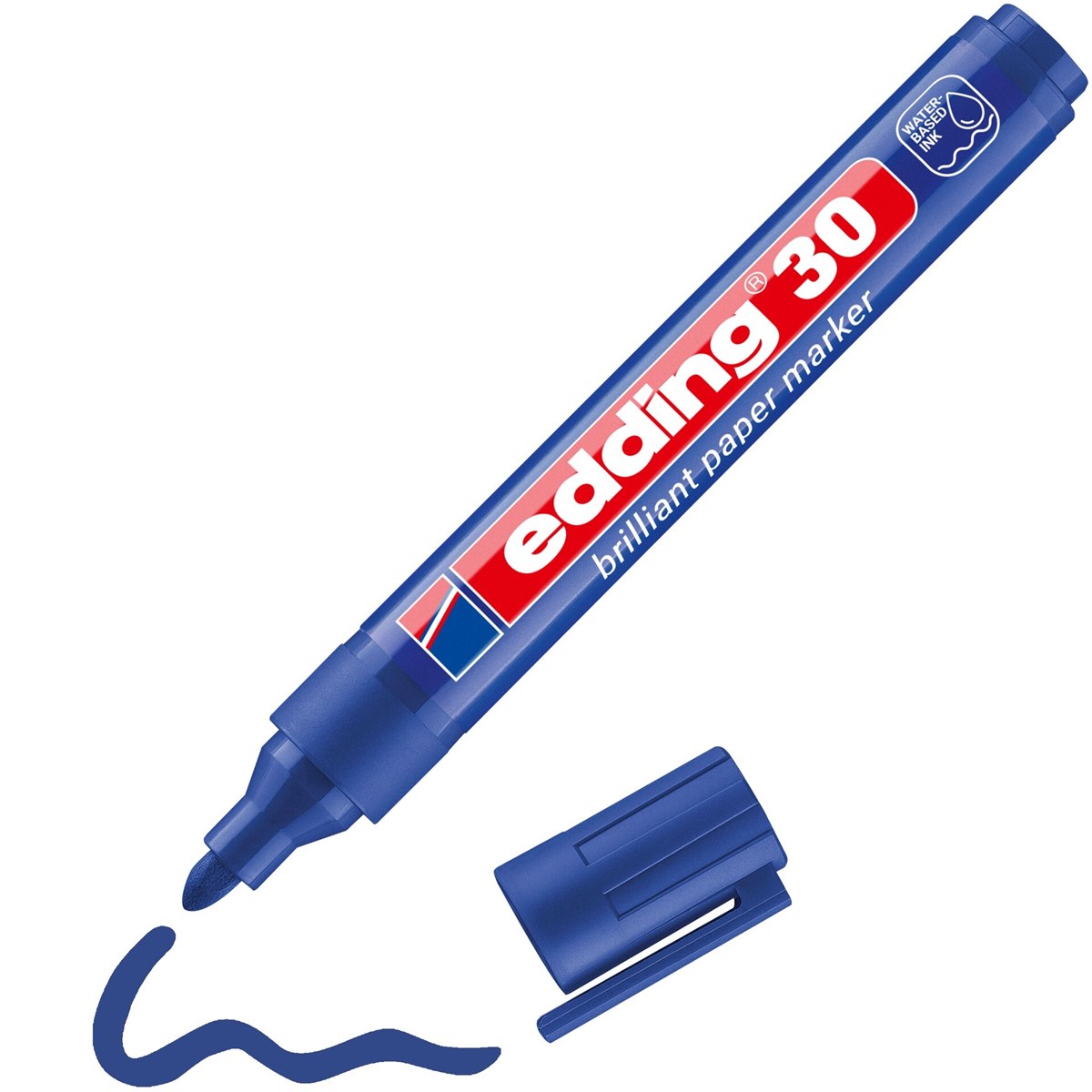 edding 30 Brilliant-Papiermarker blau, Rundspitze 1,5-3 mm (Art.-Nr.: 4-30003)