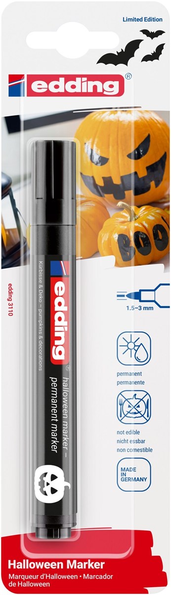 edding 3110 Halloween Marker schwarz Blister, Rundspitze 1,5-3 mm (Art.-Nr.: 4-3110-1-001)