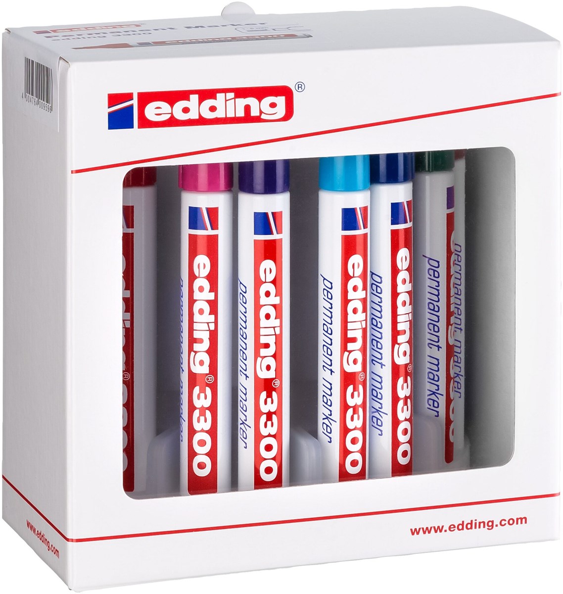 edding 3300 Permanentmarker 10er Set (Systembox) sortiert, Keilspitze 1-5 mm (Art.-Nr.: 4-3300-10)