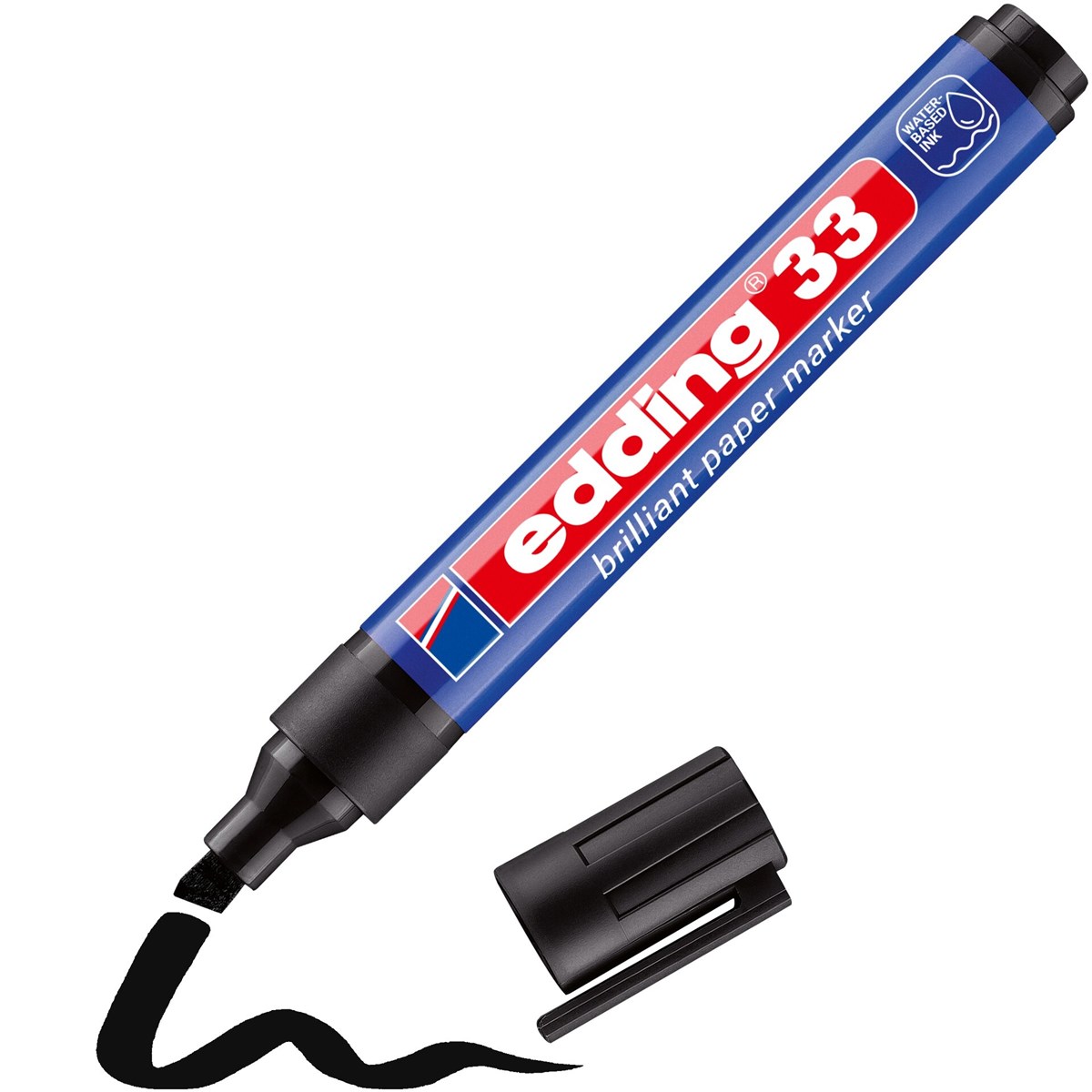edding 33 Brilliant-Papiermarker schwarz, Keilspitze 1-5 mm (Art.-Nr.: 4-33001)