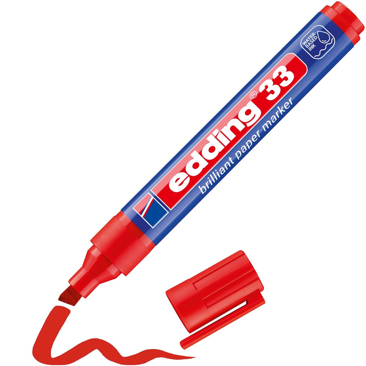 edding 33 Brilliant-Papiermarker rot, Keilspitze 1-5 mm (Art.-Nr.: 4-33002)