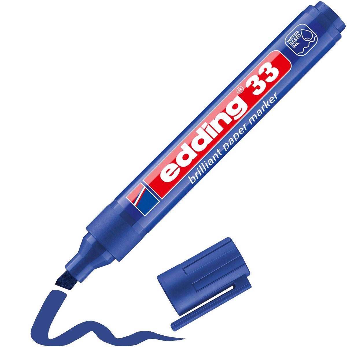 edding 33 Brilliant-Papiermarker blau, Keilspitze 1-5 mm (Art.-Nr.: 4-33003)