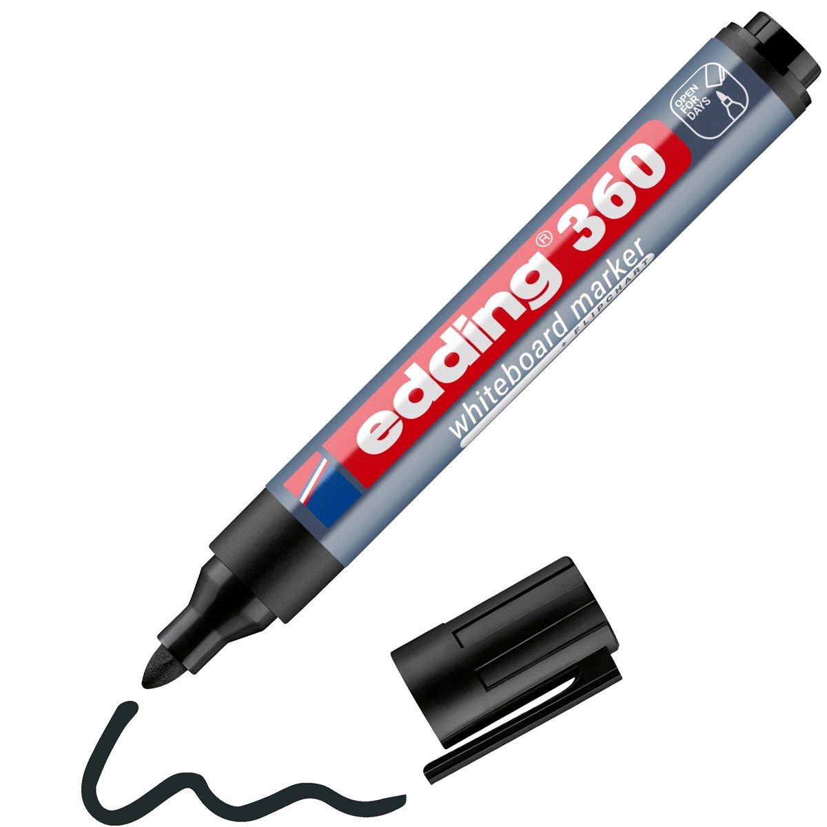 edding 360 Whiteboardmarker schwarz, Rundspitze 1,5-3 mm (Art.-Nr.: 4-360001)