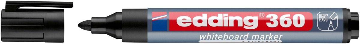 edding 360 Whiteboardmarker schwarz, Rundspitze 1,5-3 mm (Art.-Nr.: 4-360001)
