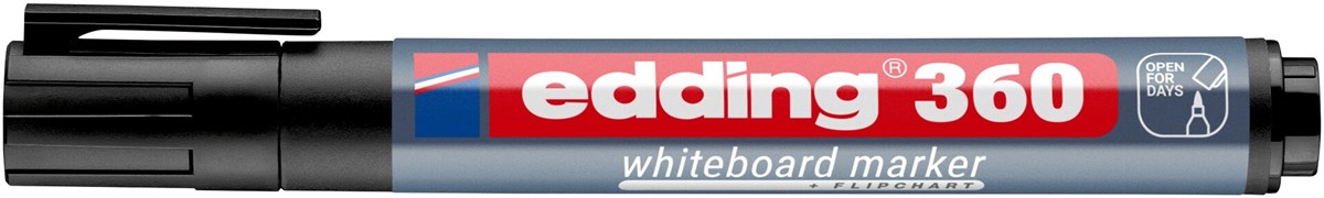 edding 360 Whiteboardmarker schwarz, Rundspitze 1,5-3 mm (Art.-Nr.: 4-360001)