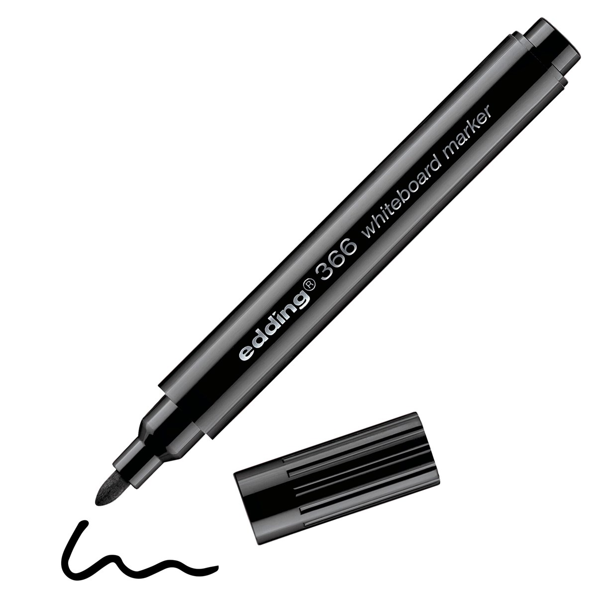 edding 366 Whiteboardmarker schwarz, Rundspitze 1 mm (Art.-Nr.: 4-366001)