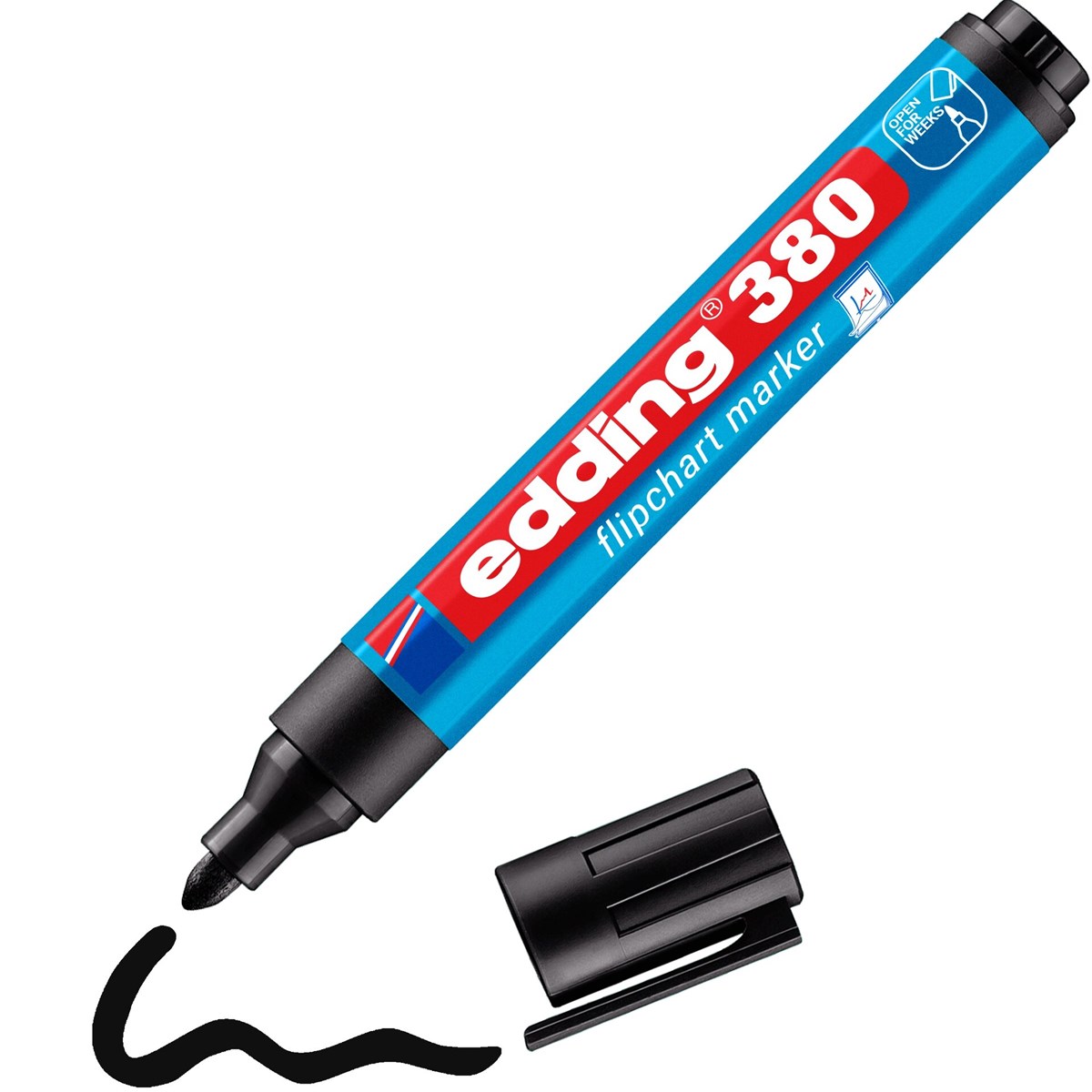 edding 380 Flipchartmarker schwarz, Rundspitze 1,5-3 mm (Art.-Nr.: 4-380001)