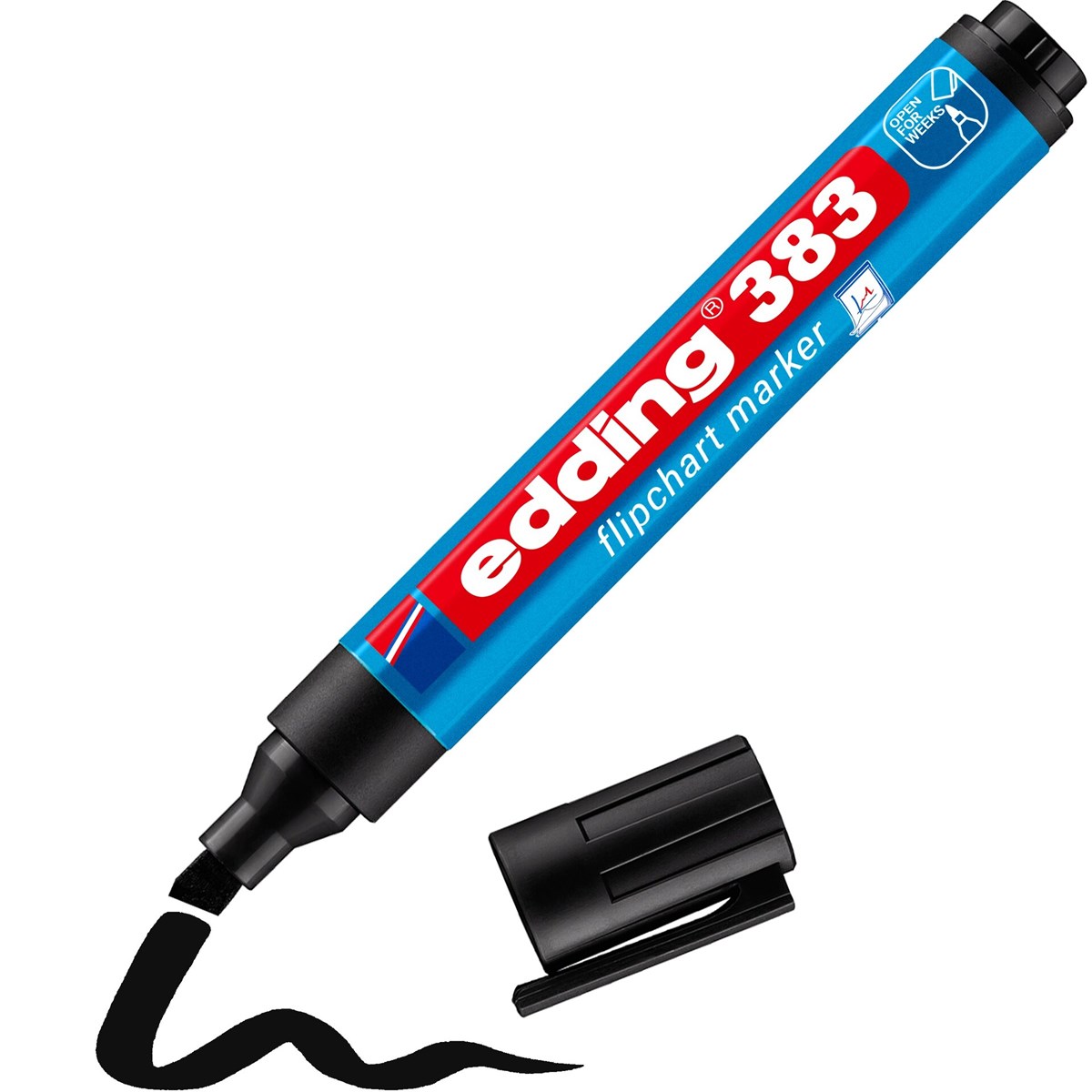 edding 383 Flipchartmarker schwarz, Keilspitze 1-5 mm (Art.-Nr.: 4-383001)
