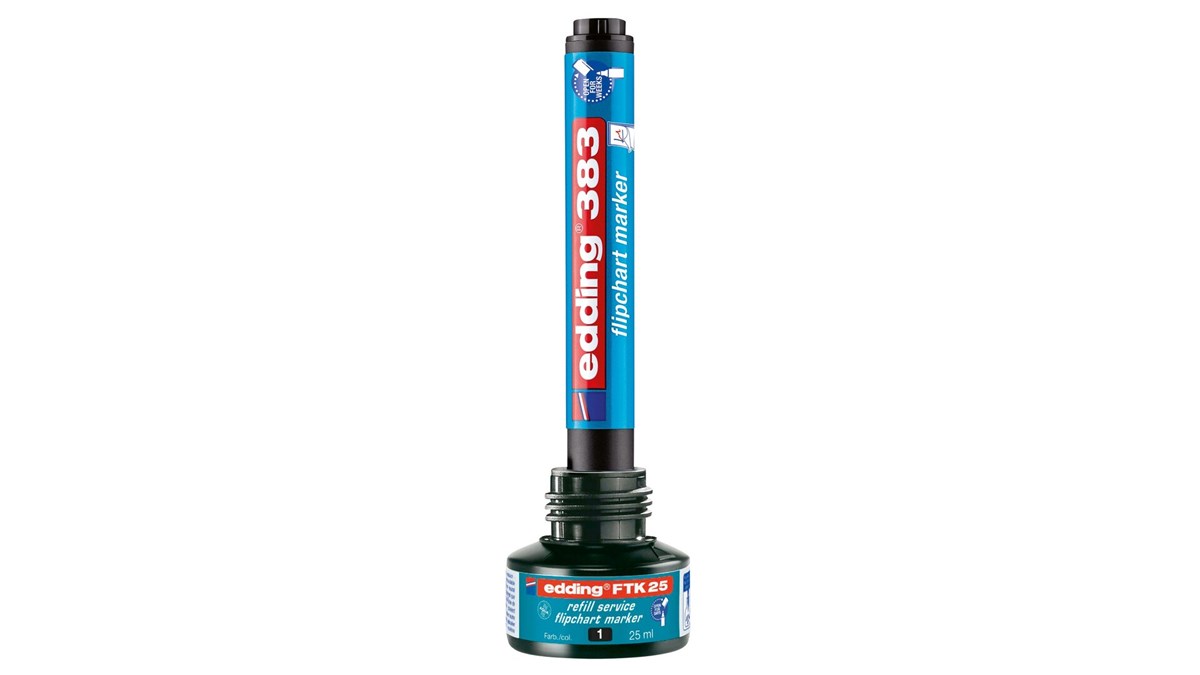 edding 383 Flipchartmarker schwarz, Keilspitze 1-5 mm (Art.-Nr.: 4-383001)