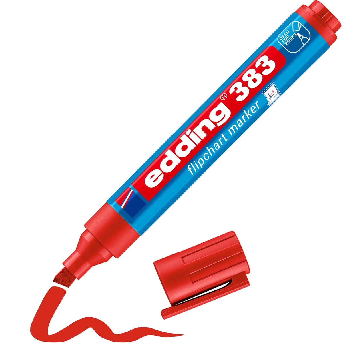 edding 383 Flipchartmarker rot, Keilspitze 1-5 mm (Art.-Nr.: 4-383002)