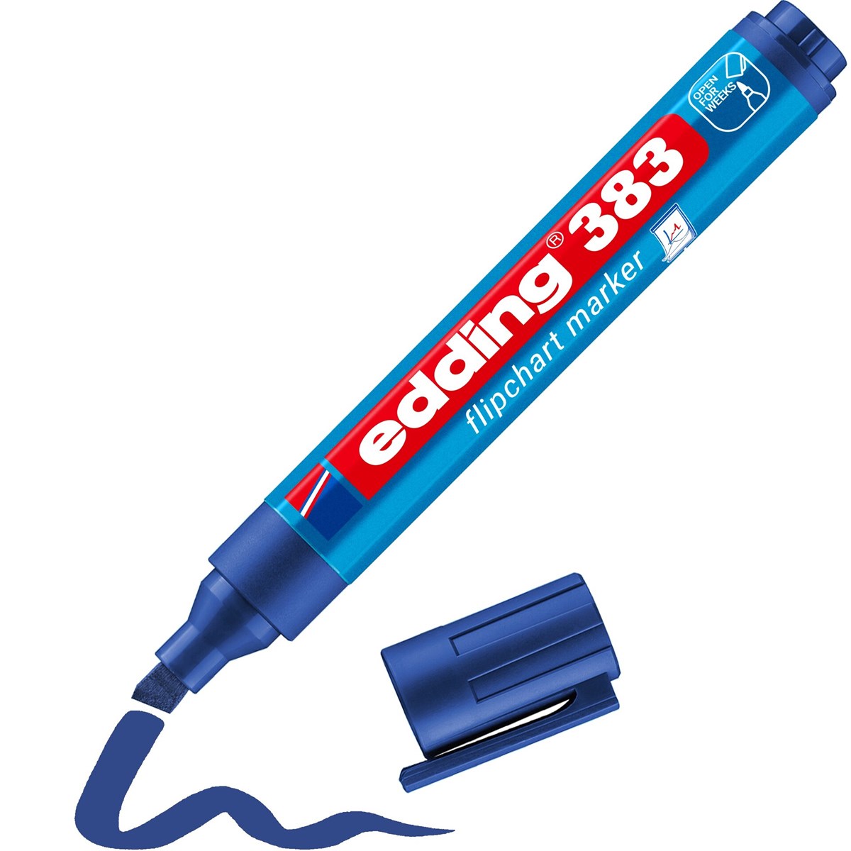 edding 383 Flipchartmarker blau, Keilspitze 1-5 mm (Art.-Nr.: 4-383003)