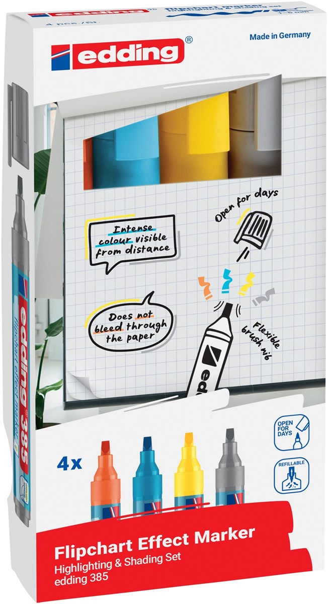edding 385 Flipchart Effektmarker 4St Set (Art.-Nr.: 4-385-4)