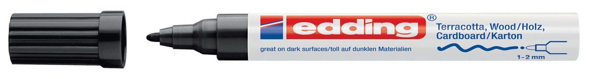 edding 4040 Mattlackmarker schwarz, Rundspitze 1-2 mm (Art.-Nr.: 4-4040001)