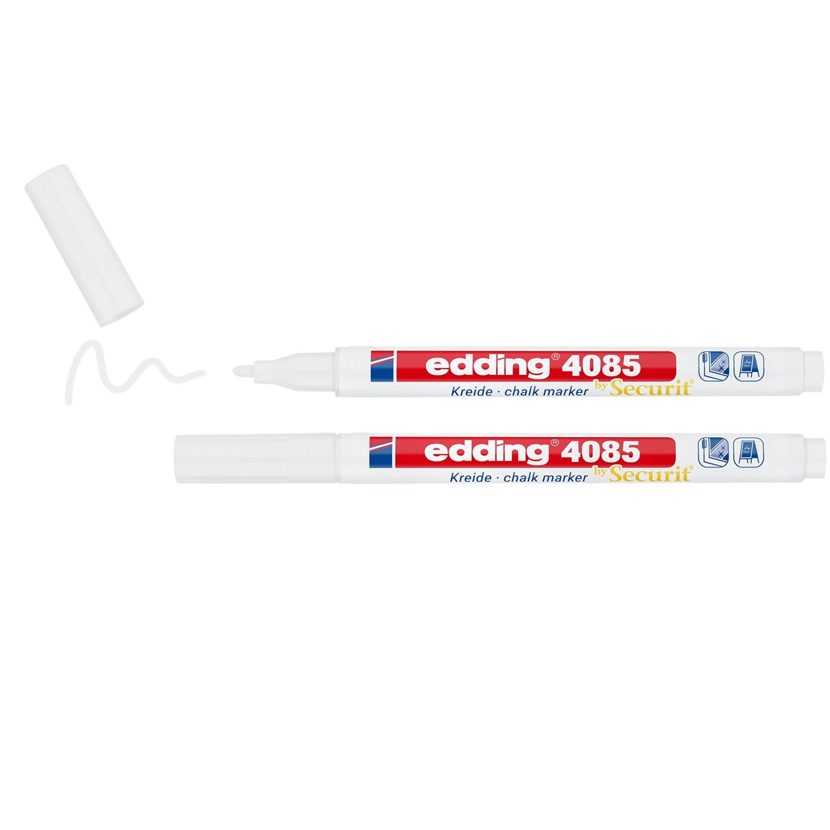 edding 4085 Kreidemarker 2er Set weiß, Rundspitze 1-2 mm (Art.-Nr.: 4-4085-2-1049)