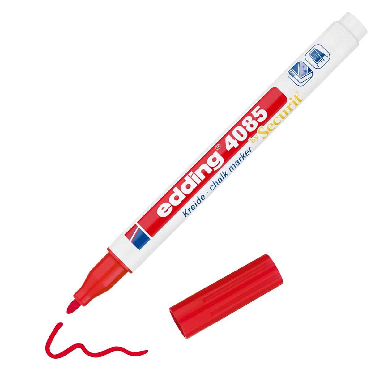 edding 4085 Kreidemarker rot, Rundspitze 1-2 mm (Art.-Nr.: 4-4085002)