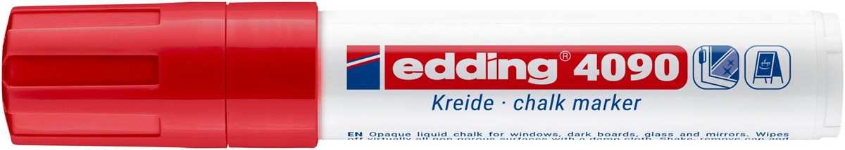 edding 4090 Kreidemarker rot, Keilspitze 4-15 mm (Art.-Nr.: 4-4090002)