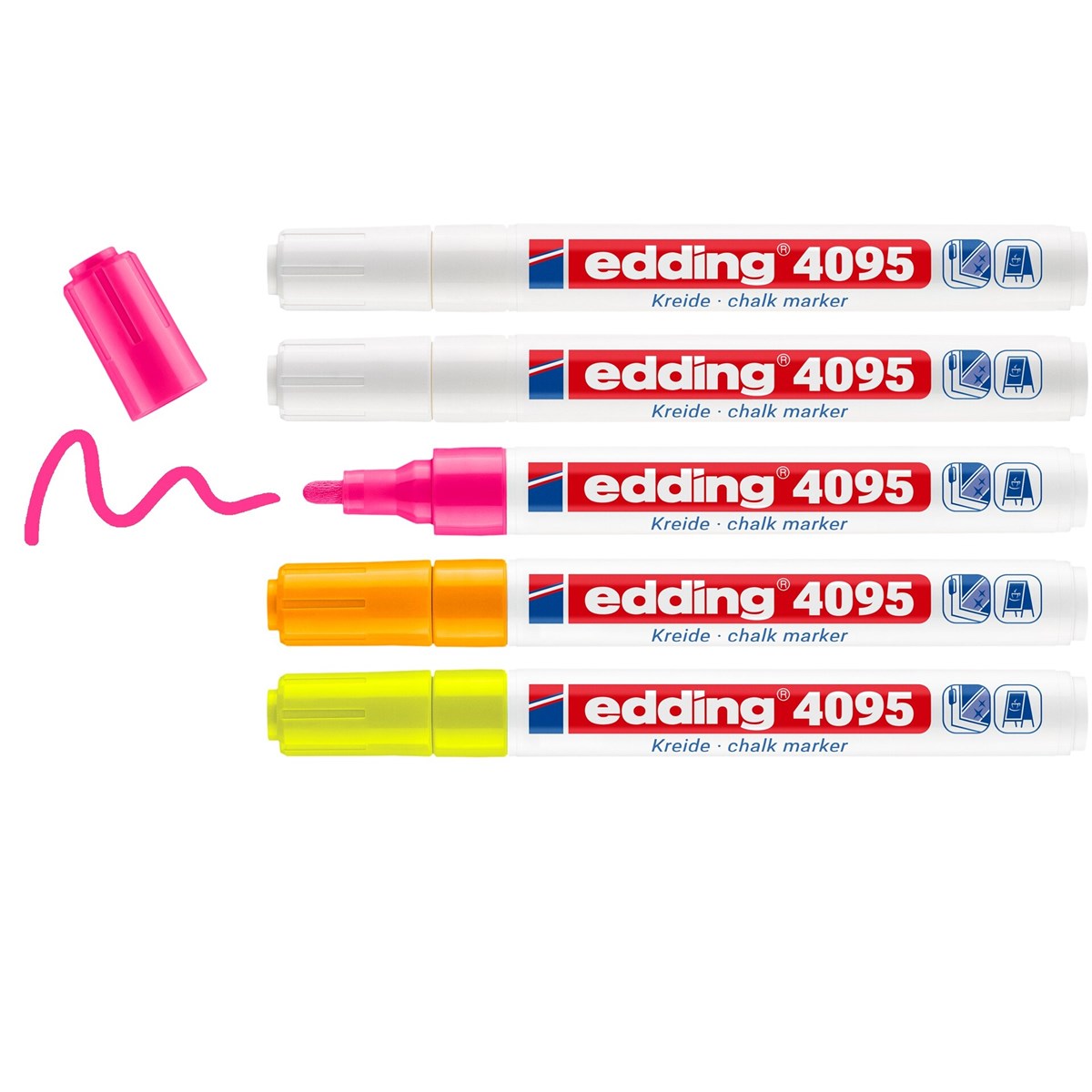 edding 4095 Kreidemarker 5er Set sortiert, Rundspitze 2-3 mm (Art.-Nr.: 4-4095-5999)