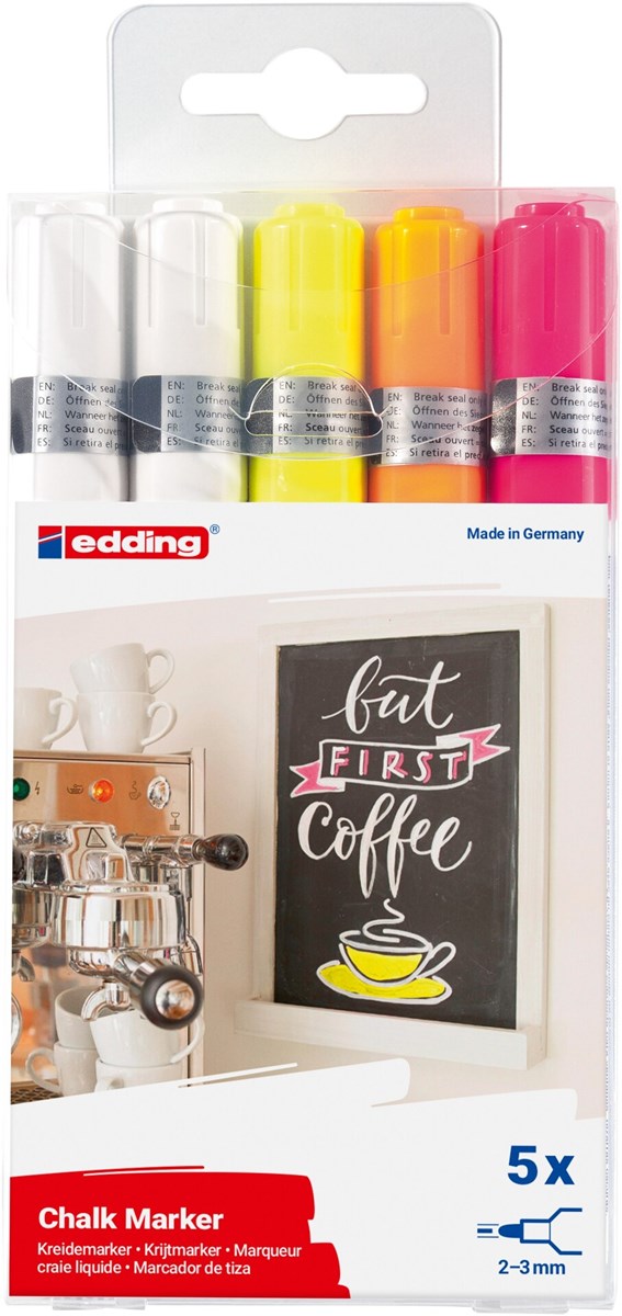 edding 4095 Kreidemarker 5er Set sortiert, Rundspitze 2-3 mm (Art.-Nr.: 4-4095-5999)