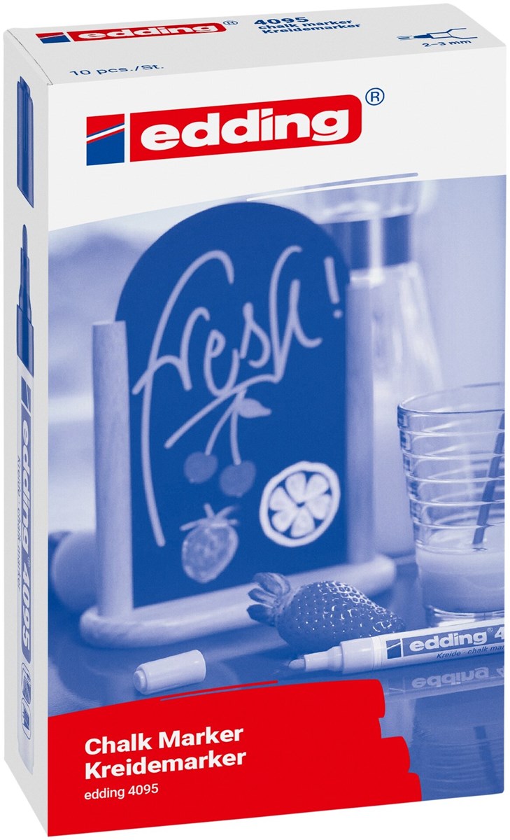 edding 4095 Kreidemarker 10er Set sortiert, Rundspitze 2-3 mm (Art.-Nr.: 4-4095999)