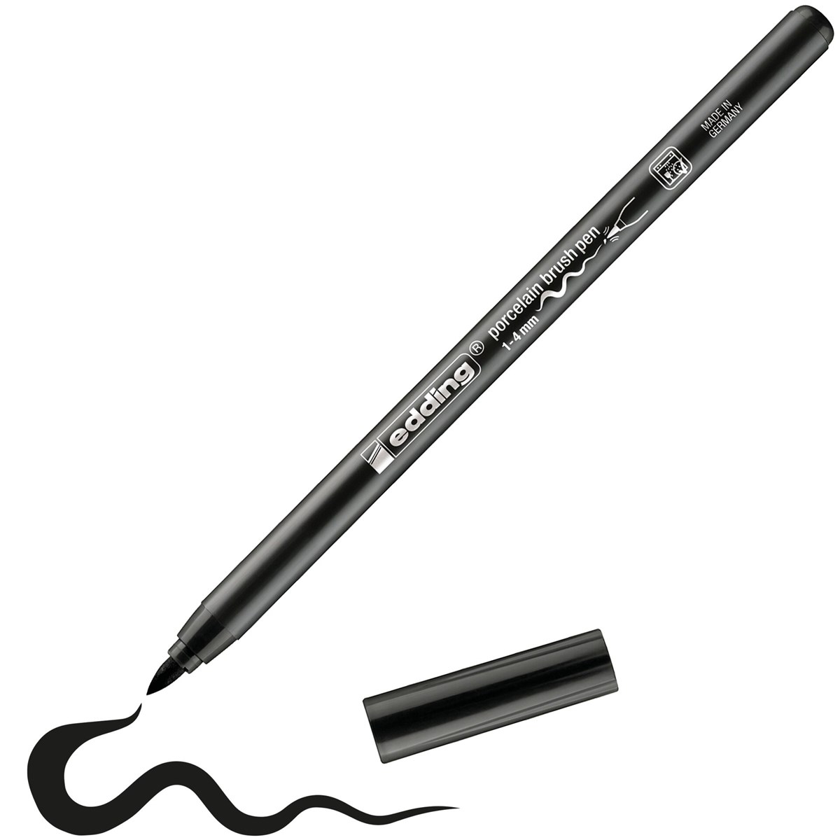 edding 4200 Porzellanpinselstift schwarz, Pinselspitze 1-4 mm (Art.-Nr.: 4-4200001)