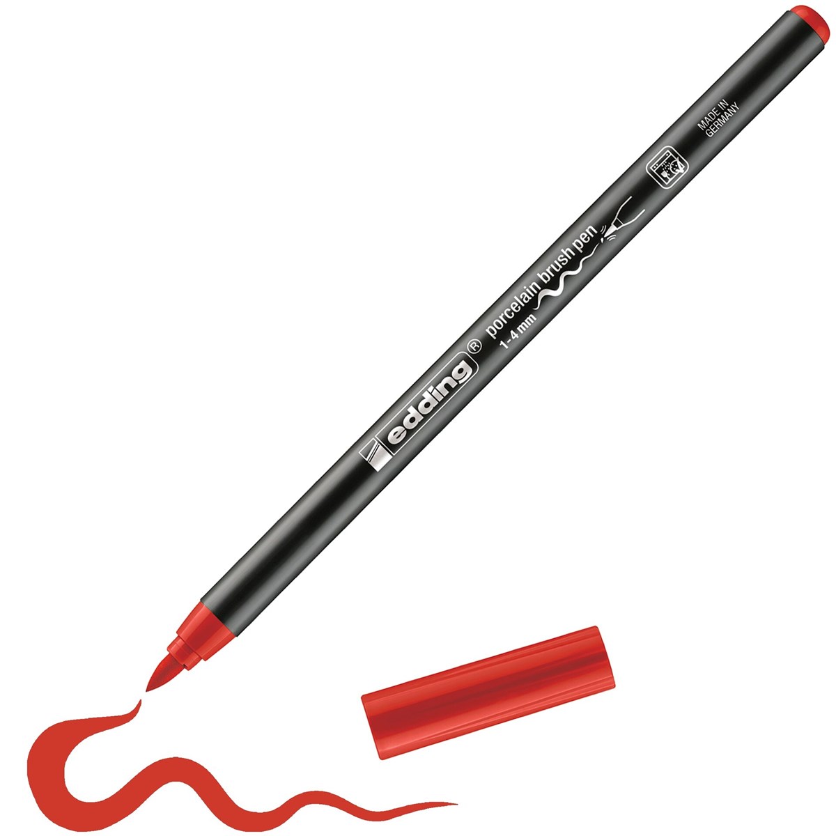 edding 4200 Porzellanpinselstift rot, Pinselspitze 1-4 mm (Art.-Nr.: 4-4200002)