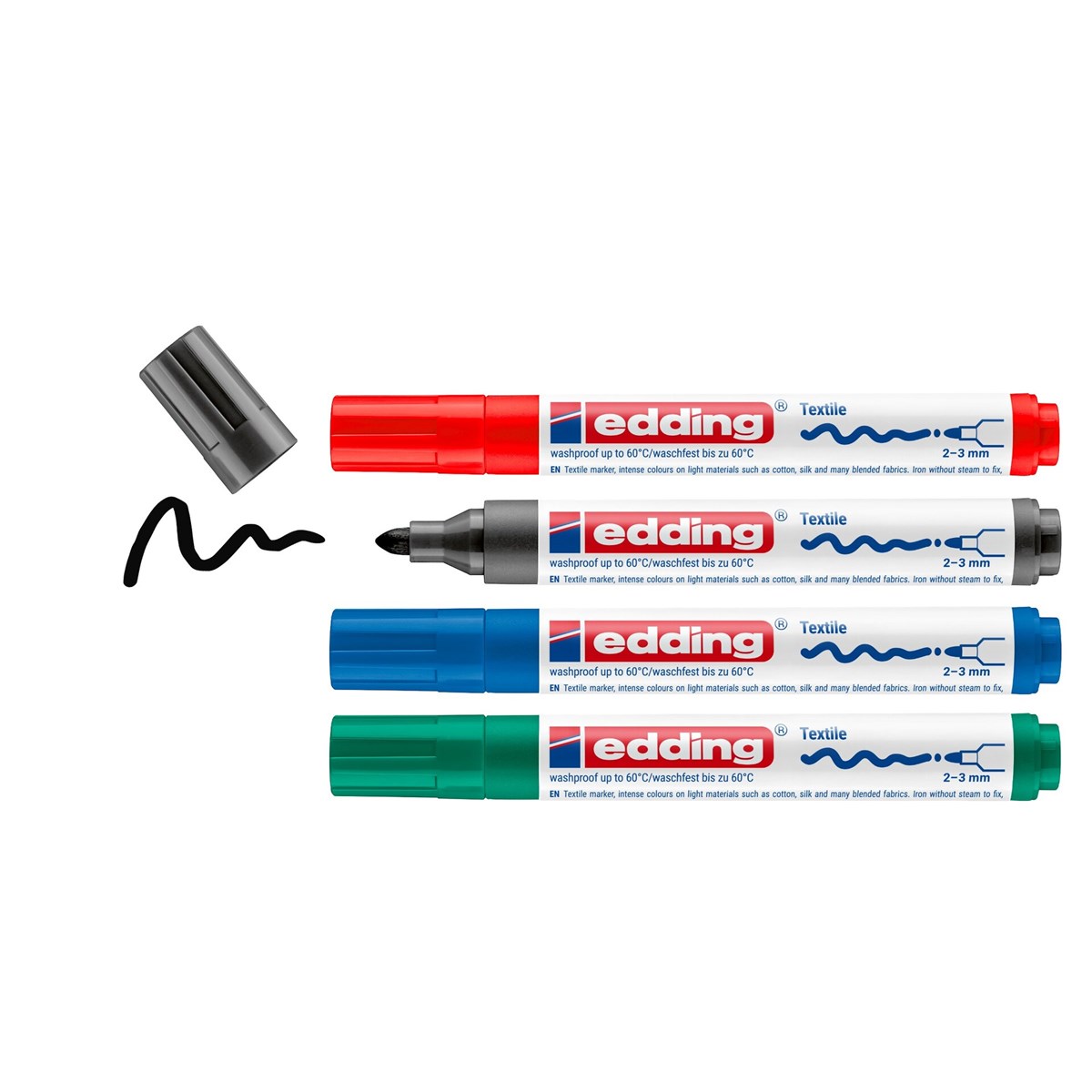 edding 4500 Textilmarker 4er Set sortiert, Rundspitze 2-3 mm (Art.-Nr.: 4-4500-4-1999)