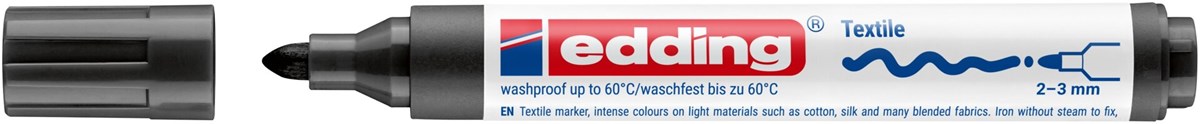 edding 4500 Textilmarker schwarz, Rundspitze 2-3 mm (Art.-Nr.: 4-4500001)